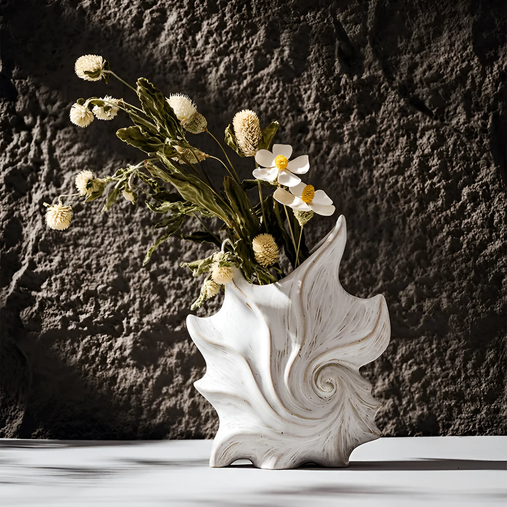 Hexagon-shaped ceramic vase with a coloured glaze finish in a retro creative European style.