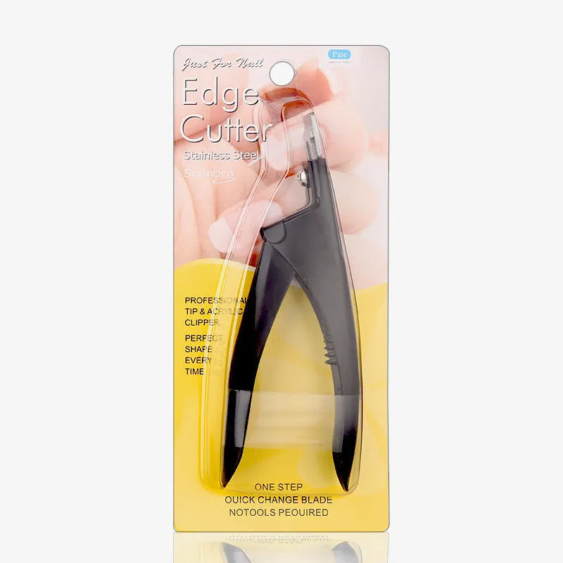 French manicure scissors with U-shaped cutting edge in stainless steel construction