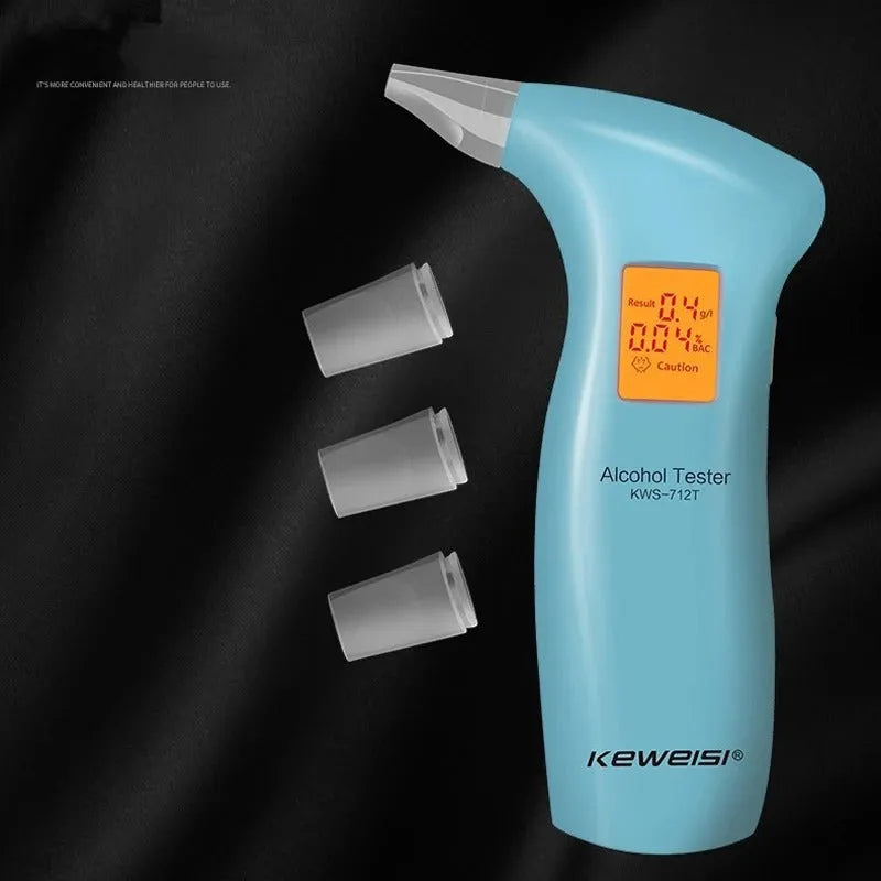 Portable orange light breath alcohol tester with handheld design and replaceable mouthpieces