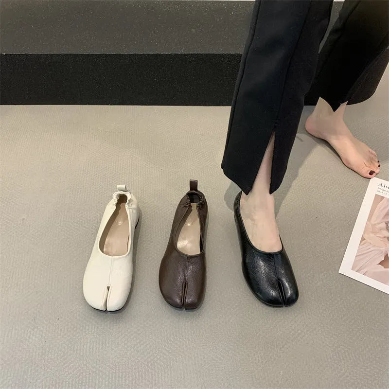 Women's low chunky heel round toe pumps in apricot, black, brown colours