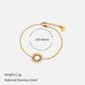 Sunflower Series women's gold geometry chain necklace and bracelet jewellery set