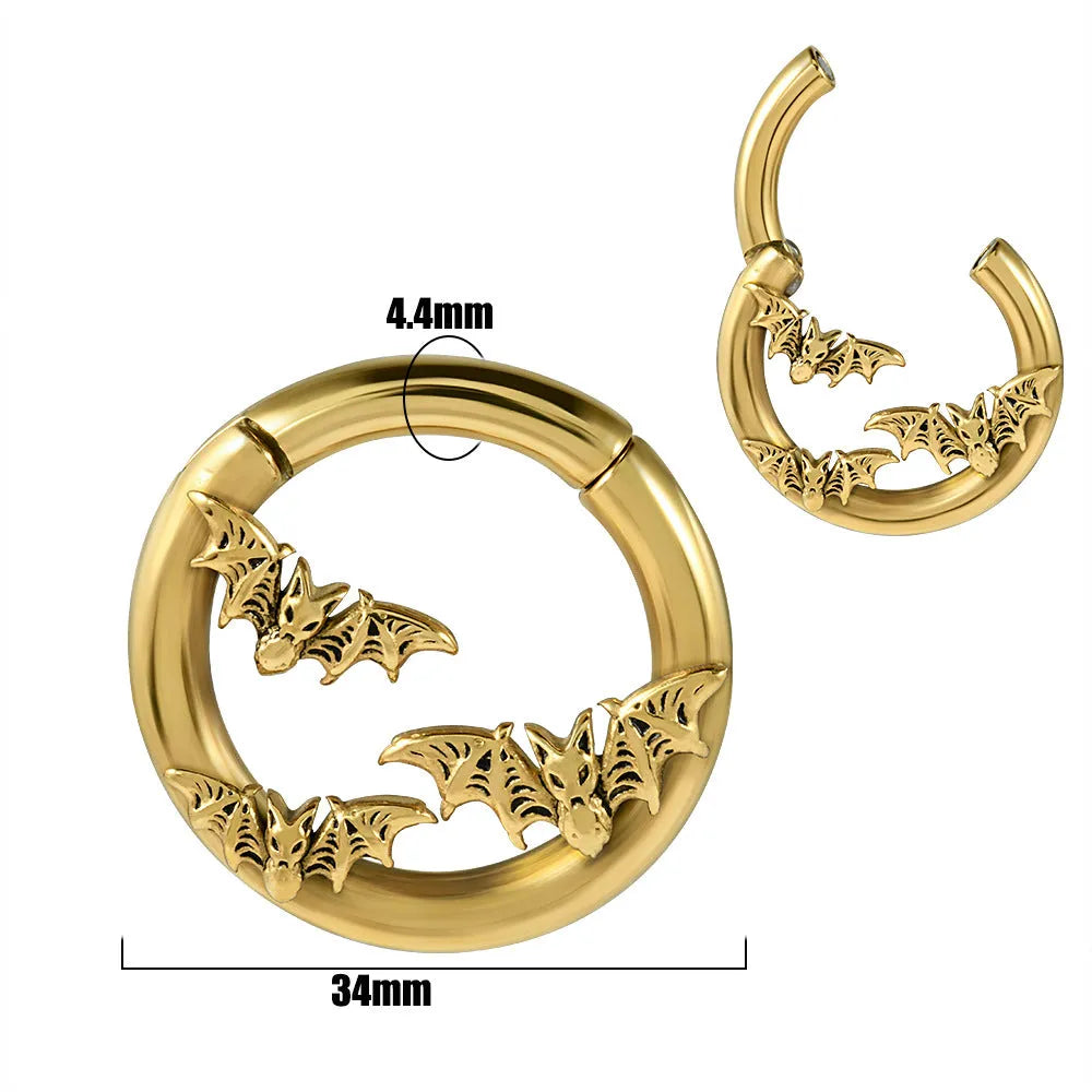 Shaped totem pattern stainless steel earrings with electroplated finish in fashion colours