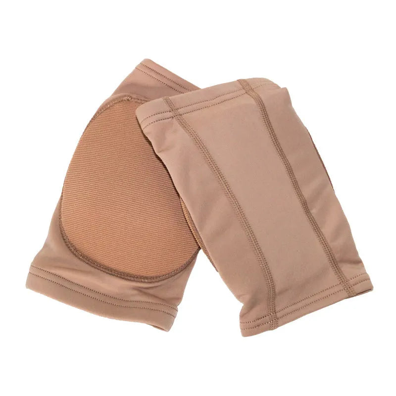 Pair of knee pads for dance and yoga in black or skin colour with size options from XS to XL