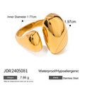Women's stainless steel open geometric ring with European American styling in JDR2405081 colour