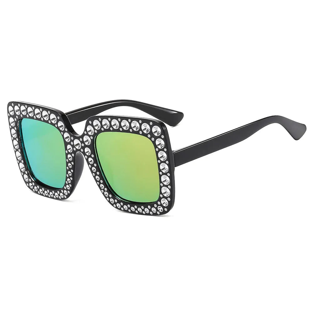 Plastic fashion sunglasses in multiple colour combinations including black frame grey piece and pink mercury options