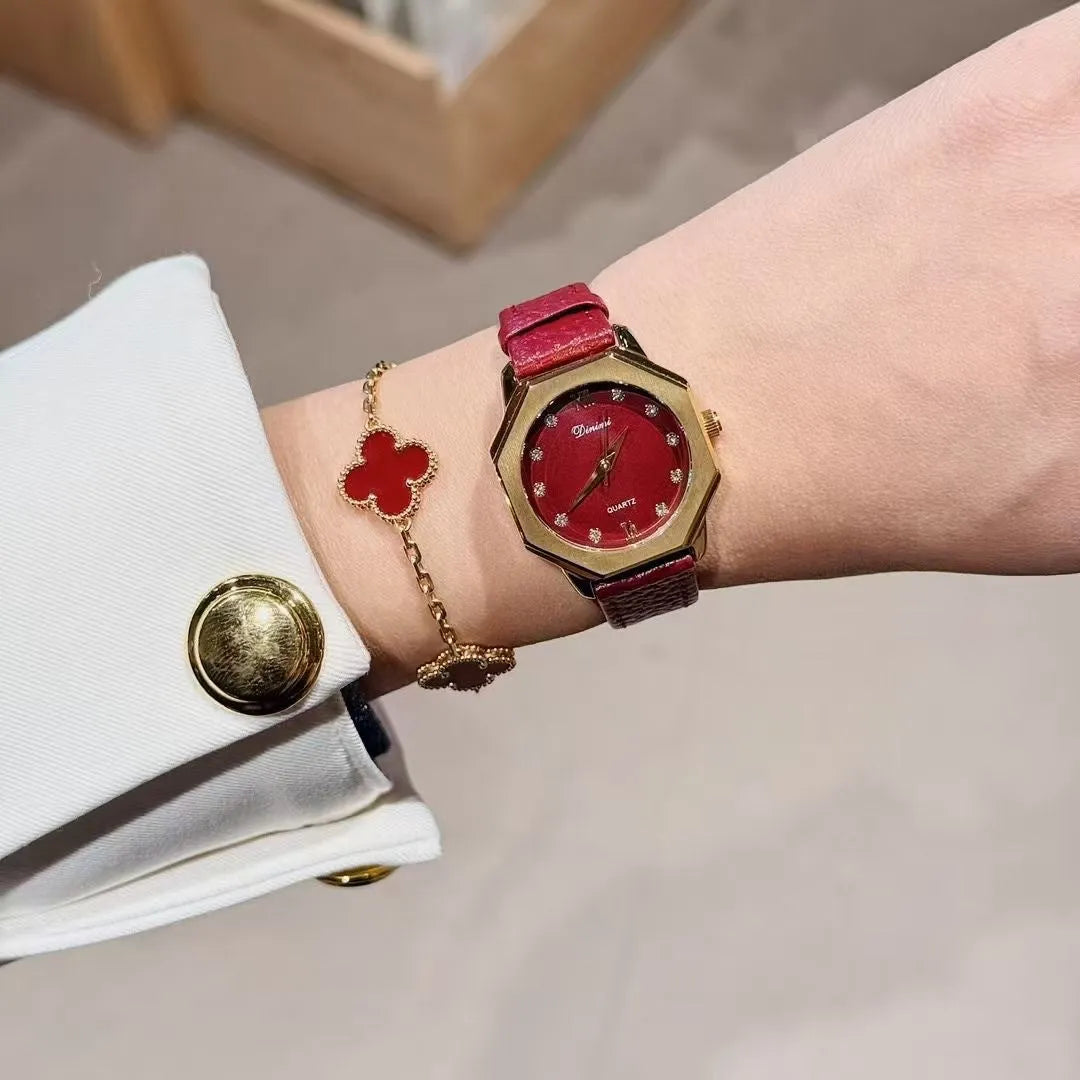 Chinese style alloy women's watch with multiple dial pattern options including diamond and camellia designs
