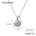 Gold tone women's necklace with shell pendant and freshwater pearl bead on O-chain.