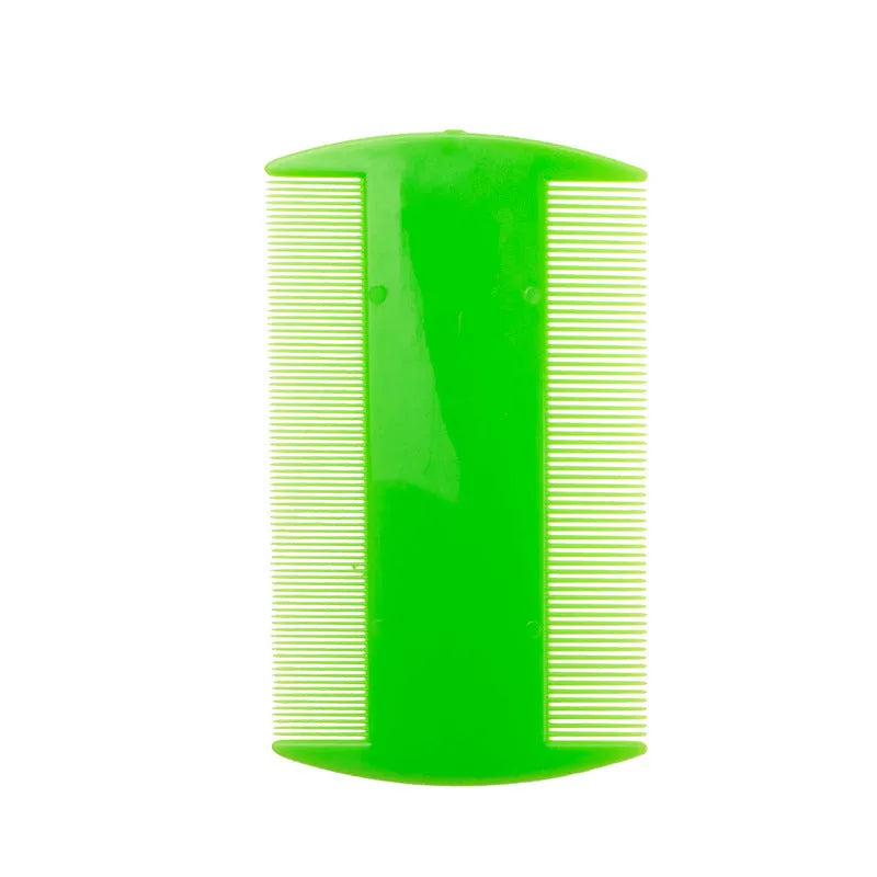 Plastic fine teeth double-edged comb for pets and people in various colours