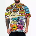 Men's loose fit t-shirt in chemical fibre blend with coloured letters design option