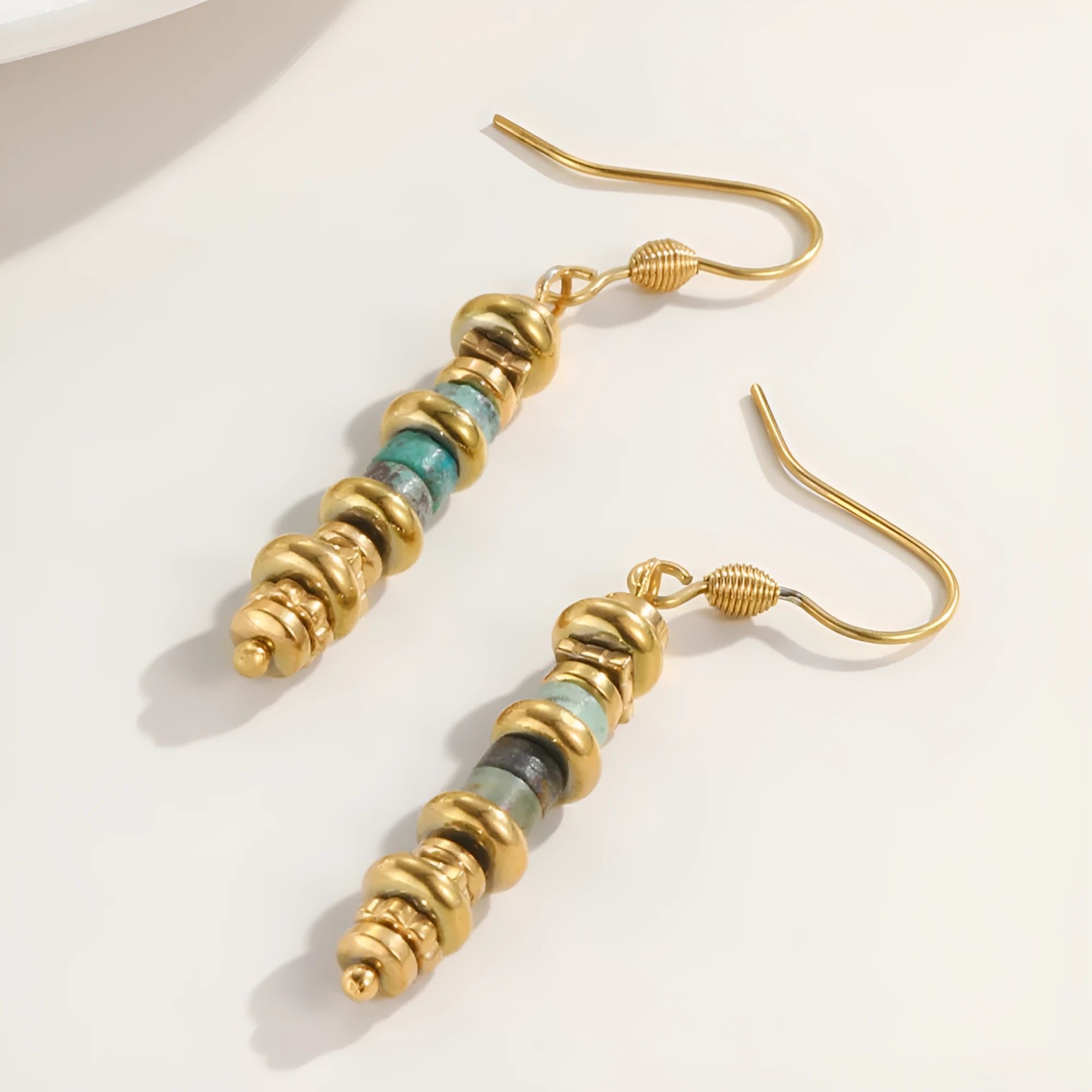 Retro geometric titanium steel dangle earrings for women in colour SE22101520.