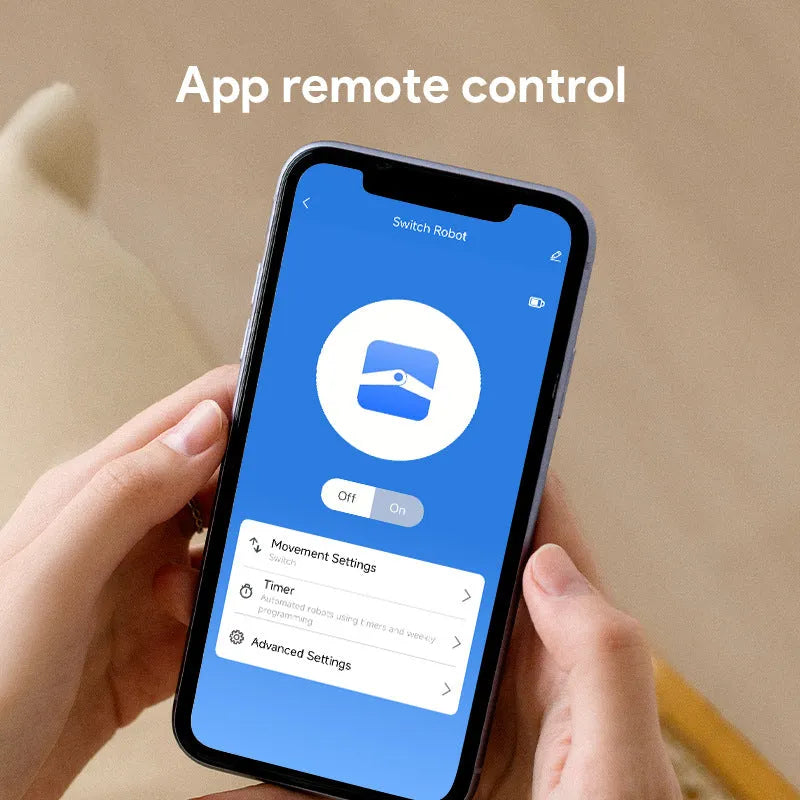 White Bluetooth thumb remote control device measuring 53x29mm