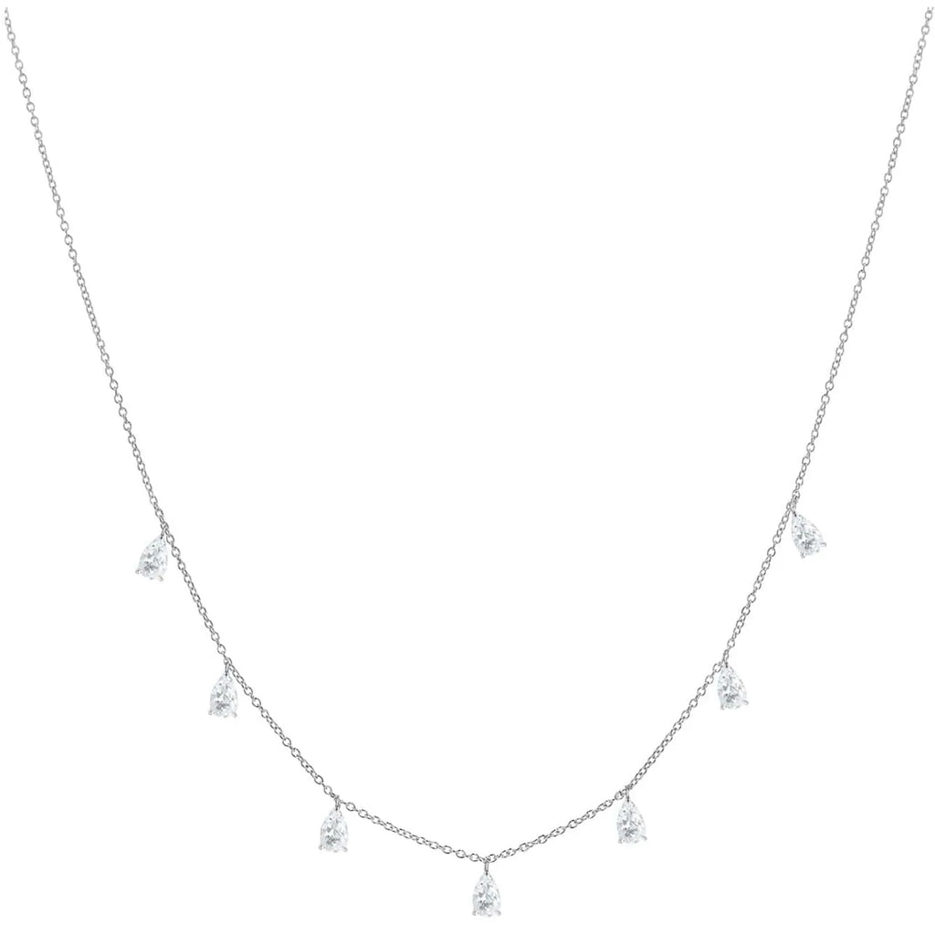 Women's adjustable 925 silver necklace with a drop-shaped pendant on an O-chain in silver, rose gold, or golden yellow finish.