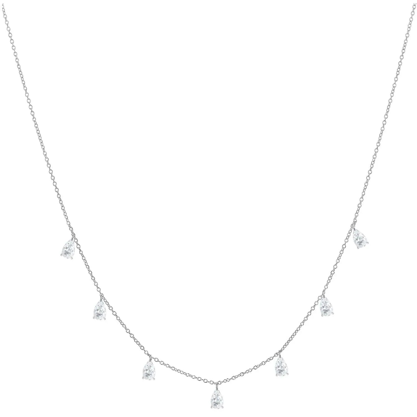 Women's adjustable 925 silver necklace with a drop-shaped pendant on an O-chain in silver, rose gold, or golden yellow finish.