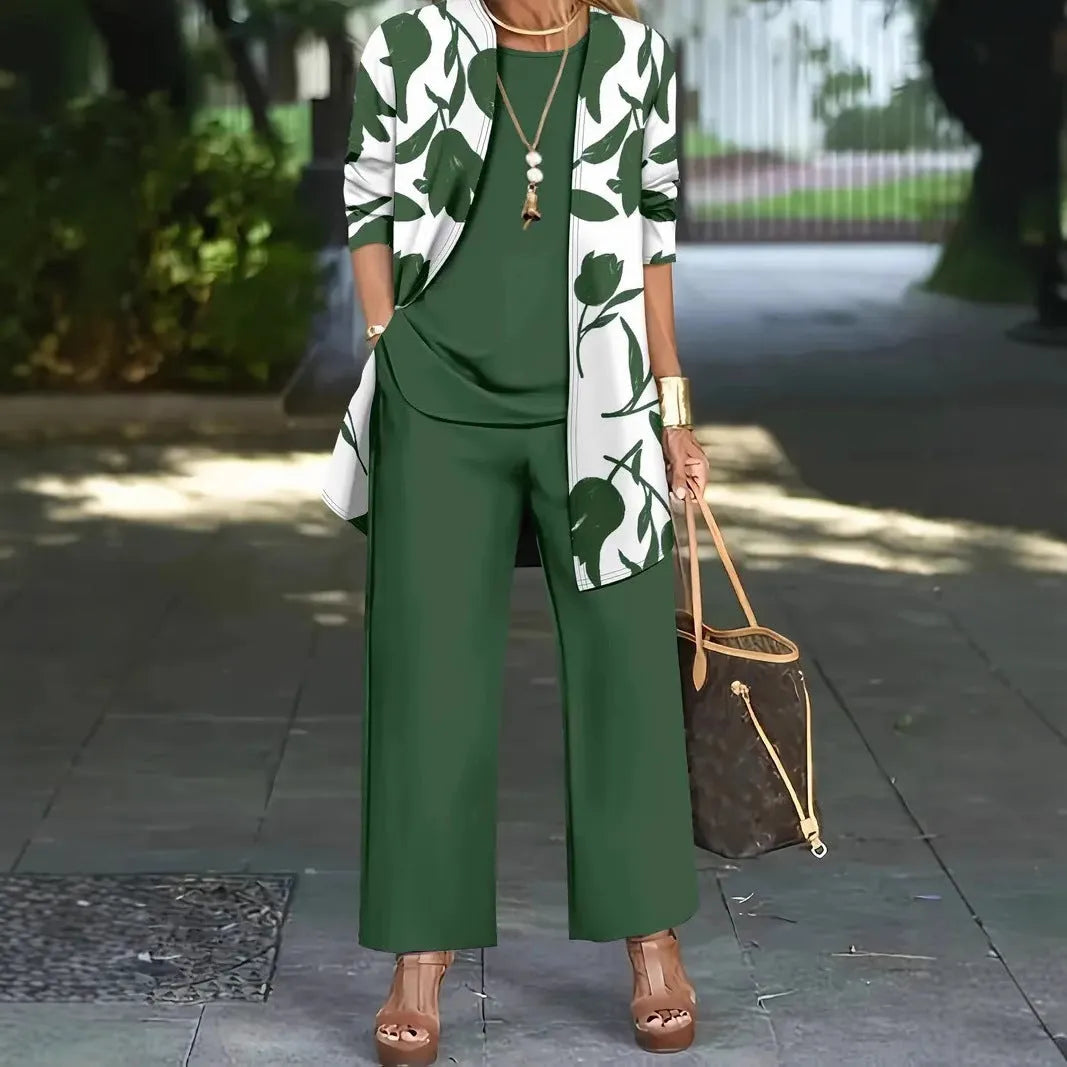 Women's three-piece suit with coat, vest and trousers in Japanese Korean casual style
