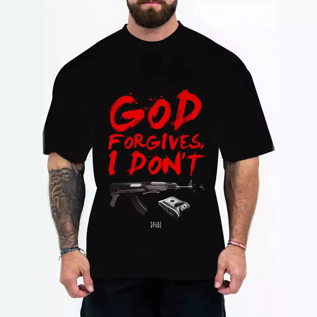 Men's loose fit t-shirt in chemical fibre blend with coloured letters design option