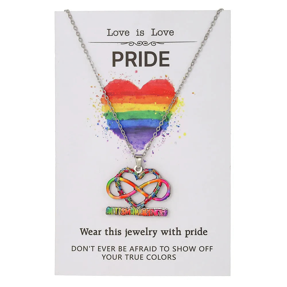 Stainless steel inspirational friendship necklace and bracelet set with colour printing for women
