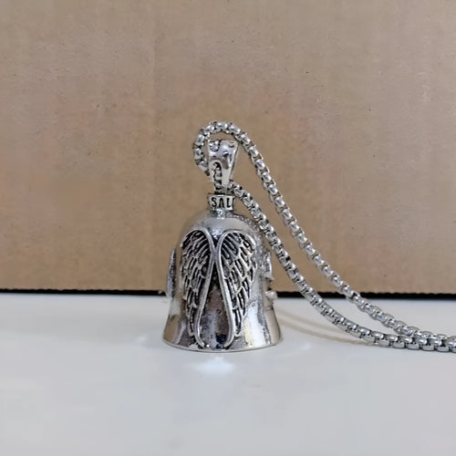 Vintage white angel wings necklace and keychain set with electroplated alloy feather design