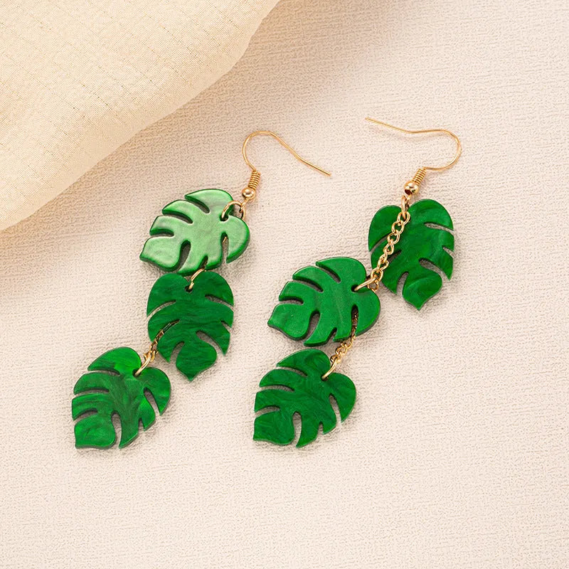 Acrylic drop-shaped personality style earrings with ear hooks in one of five colour variations.