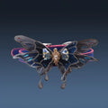 Purple butterfly rhinestone necklace with temperature-change alloy pendant on regular chain