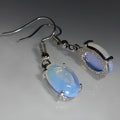 Moonlight white opal drop earrings with retro moonstone design and electroplated alloy finish