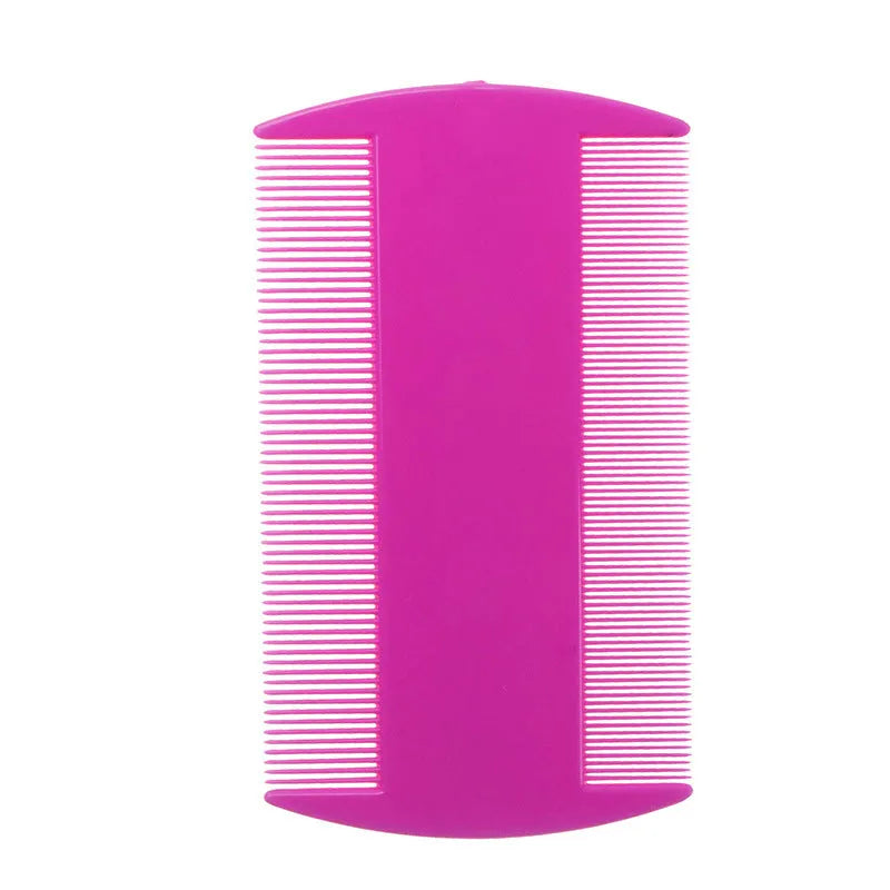 Plastic fine teeth double-edged comb for pets and people in various colours