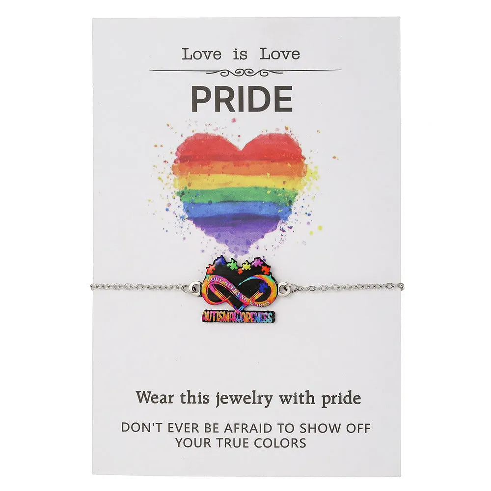Stainless steel inspirational friendship necklace and bracelet set with colour printing for women
