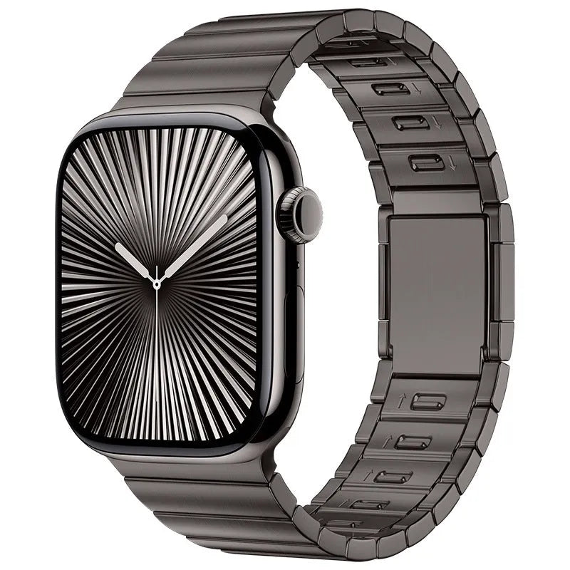 Stainless steel magnetic buckle watch strap for Apple Watch in multiple colour options.