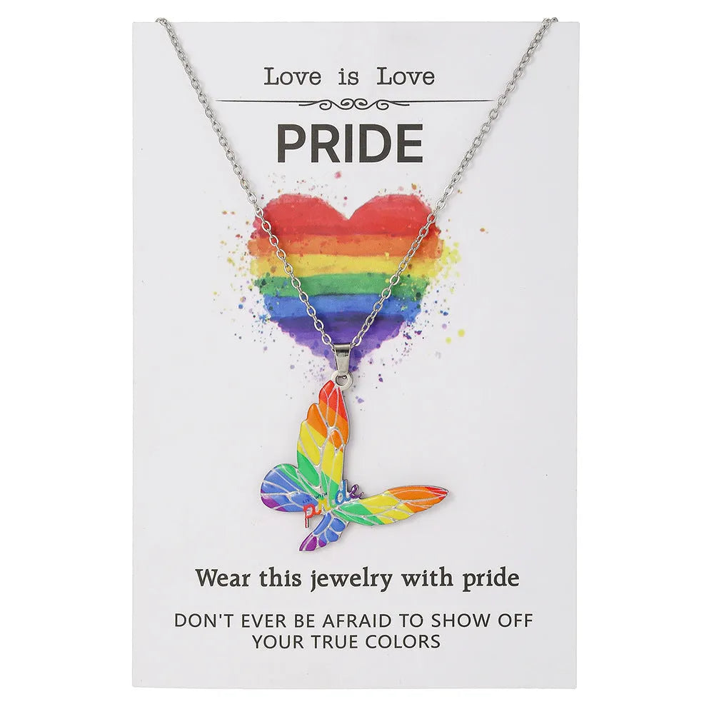 Stainless steel inspirational friendship necklace and bracelet set with colour printing for women
