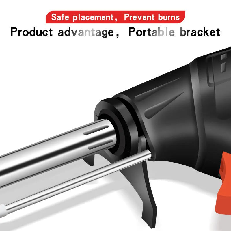 Black alloy soldering gun kit with built-in light, five-piece set for electronics repair