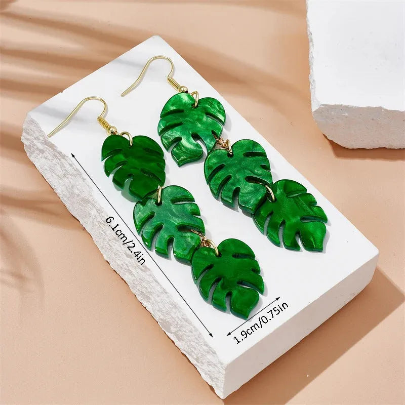 Acrylic drop-shaped personality style earrings with ear hooks in one of five colour variations.