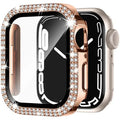 Apple Watch protective case with diamond glass screen protector in multiple colour options