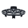 Black plastic egg holder basket with modern design showing 13.8cm length dimensions