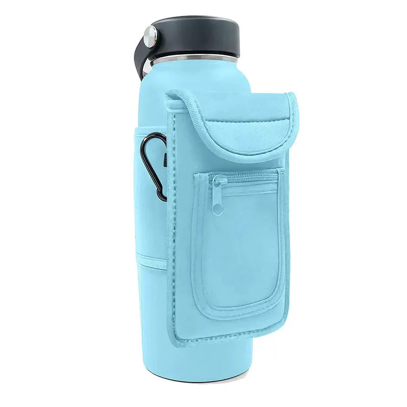 Cloth fitness cup sleeve for kettle storage with magnetic closure option in multiple colours