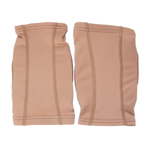 Pair of knee pads for dance and yoga in black or skin colour with size options from XS to XL