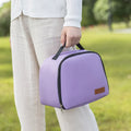 Insulated lunch box bag in textured cloth material with large capacity and heat retention function