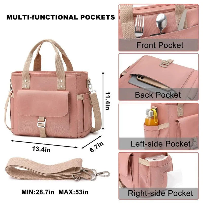 Portable insulated picnic bag with removable shoulder strap in Oxford cloth