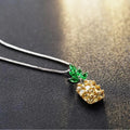 Korean geometric pineapple necklace with silver plating and diamond detailing pendant