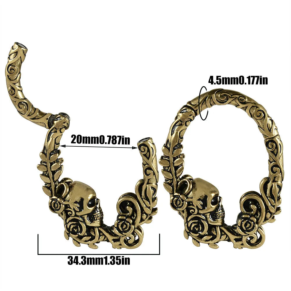 Shaped totem pattern stainless steel earrings with electroplated finish in fashion colours