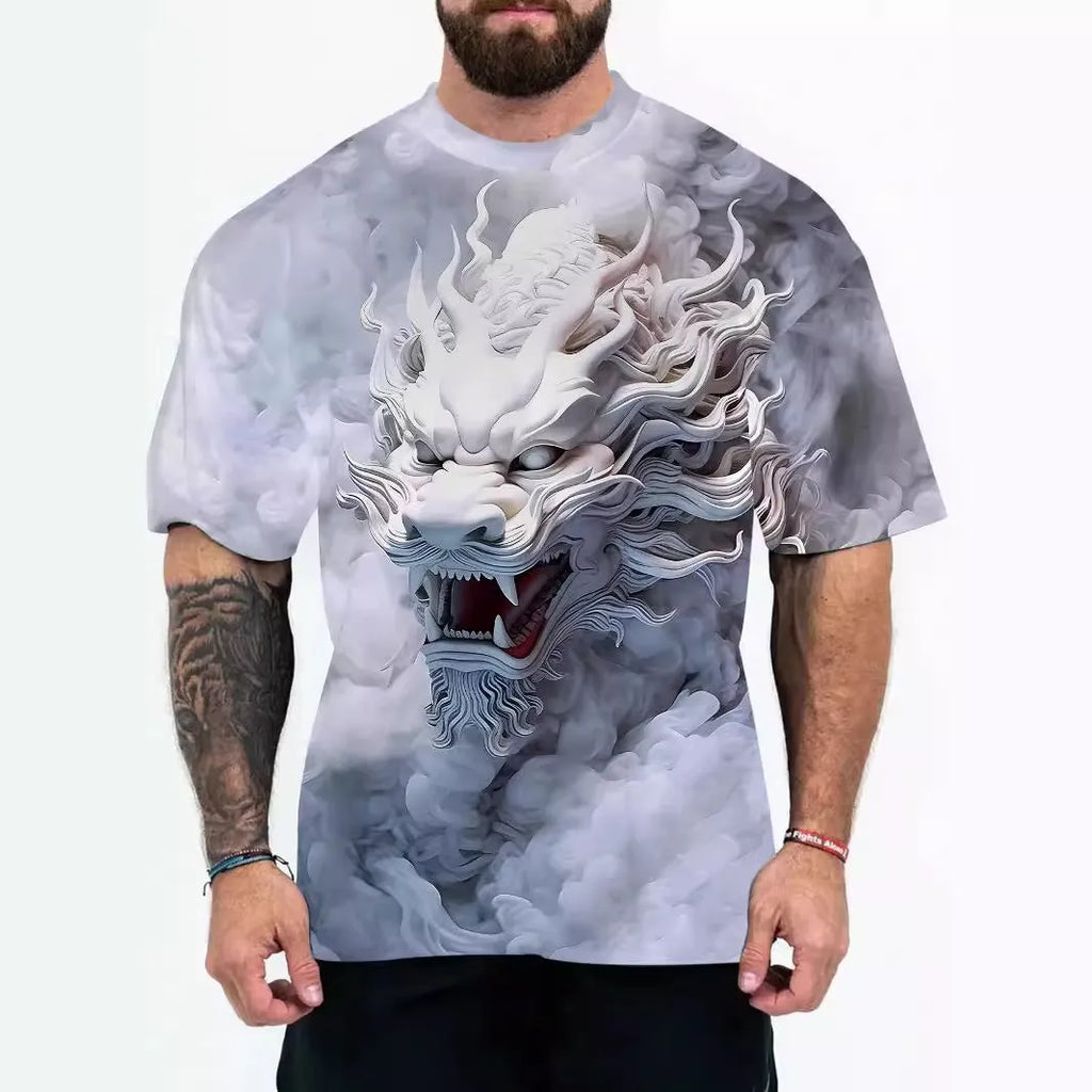Men's loose fit t-shirt in chemical fibre blend with coloured letters design option