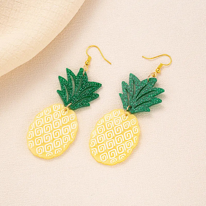 Acrylic drop-shaped personality style earrings with ear hooks in one of five colour variations.
