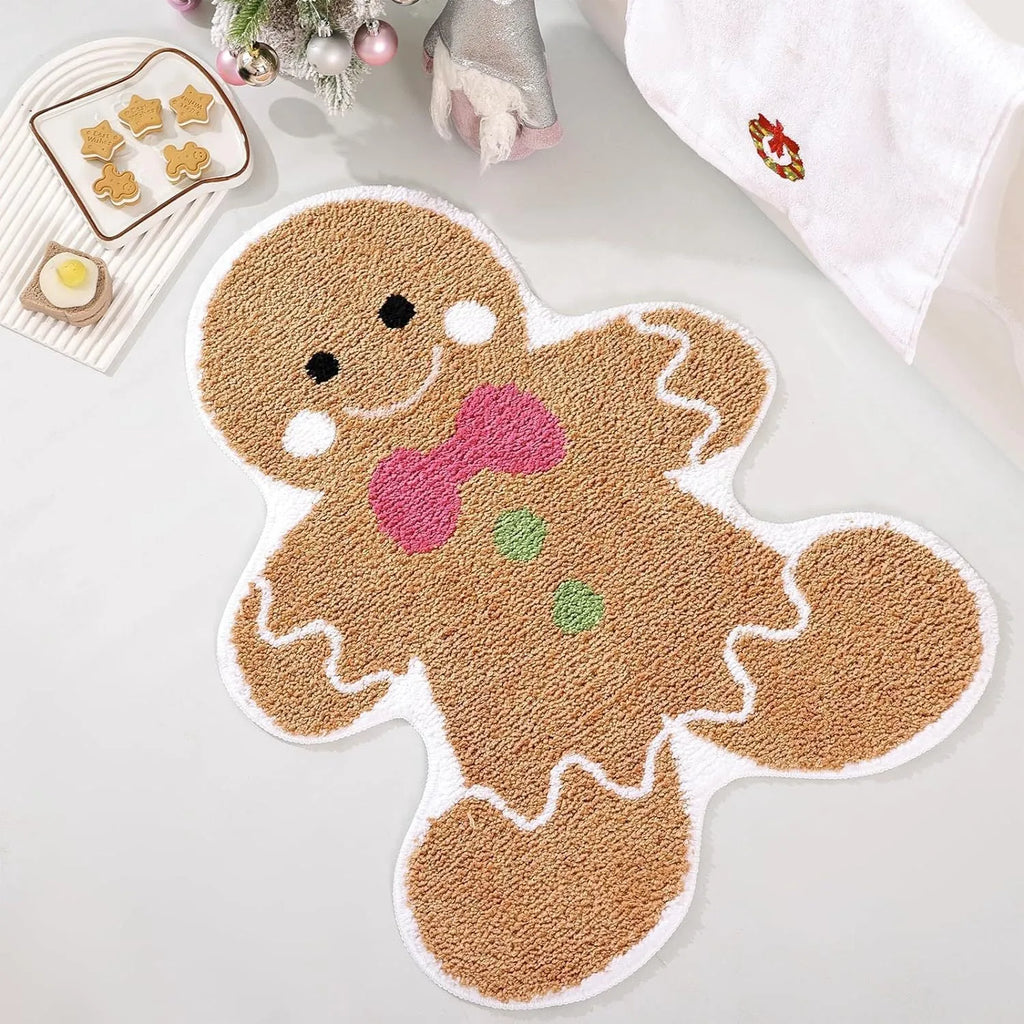 Christmas hallway mat with geometric festive patterns and non-slip backing in multiple size options