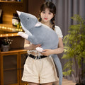 Cartoon-style grey mouse plush toy doll shown in small, medium, and large sizes.