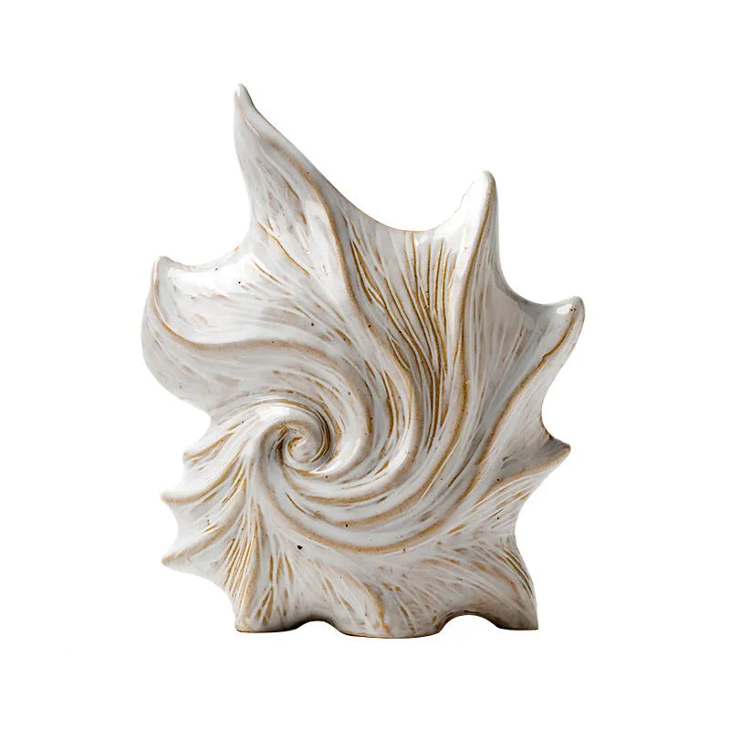 Hexagon-shaped ceramic vase with a coloured glaze finish in a retro creative European style.