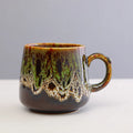 Large capacity mild luxury retro style ceramic coffee mug in one of four colour options.