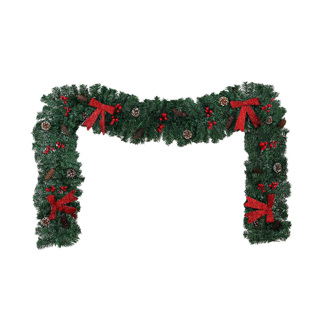 Christmas rattan pine cone bow decorative cane with European style design for festive arrangements