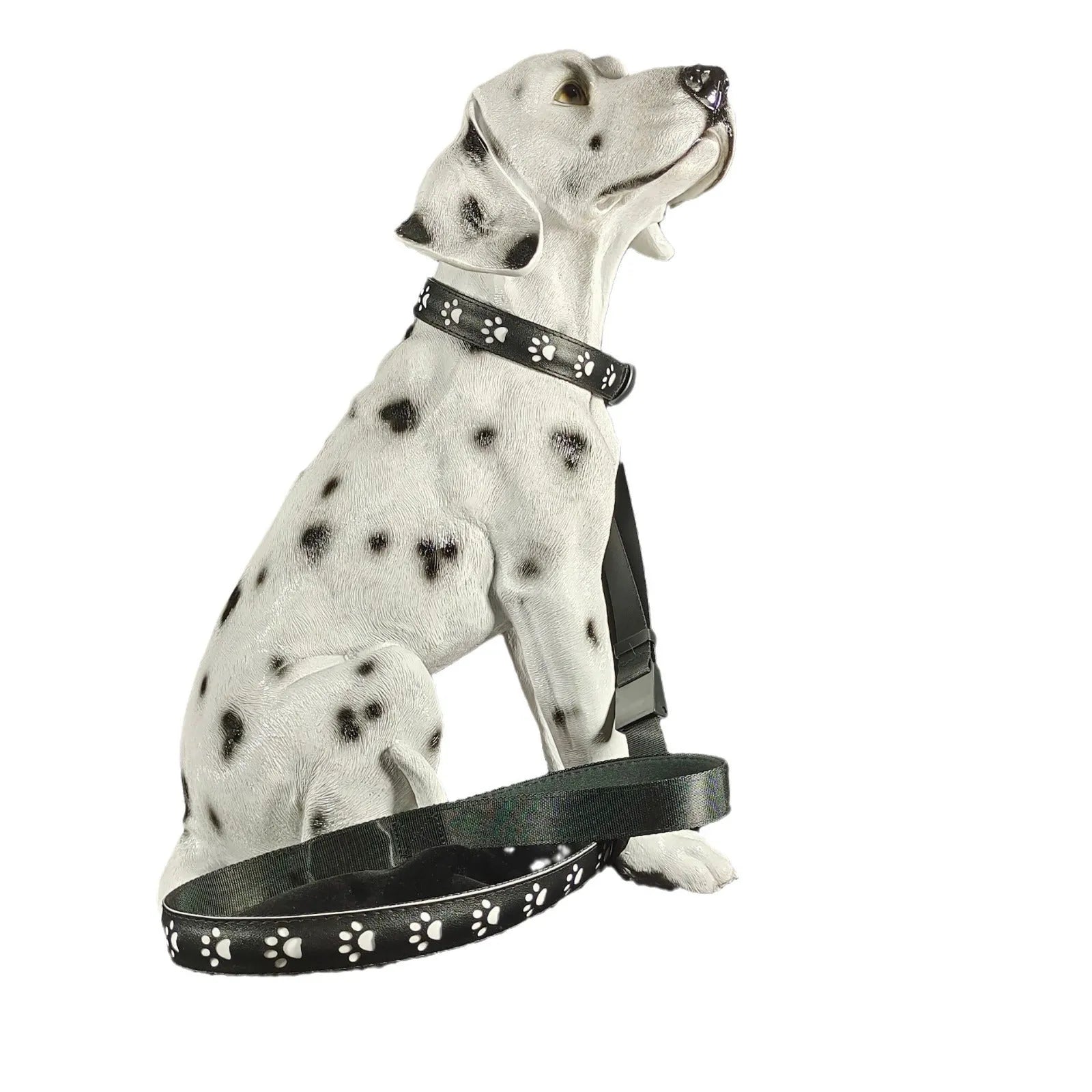 LED light-up cat collar with colourful paw print design on adjustable polyester strap