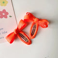 Cloth bow hair barrettes for children in candy colour series with alloy clips