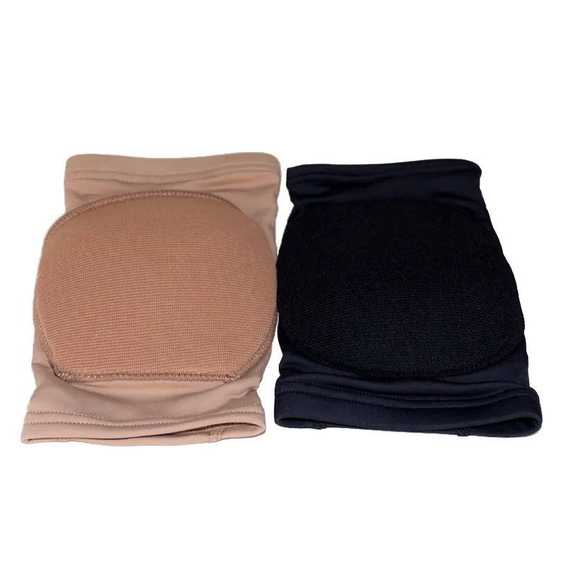 Pair of knee pads for dance and yoga in black or skin colour with size options from XS to XL