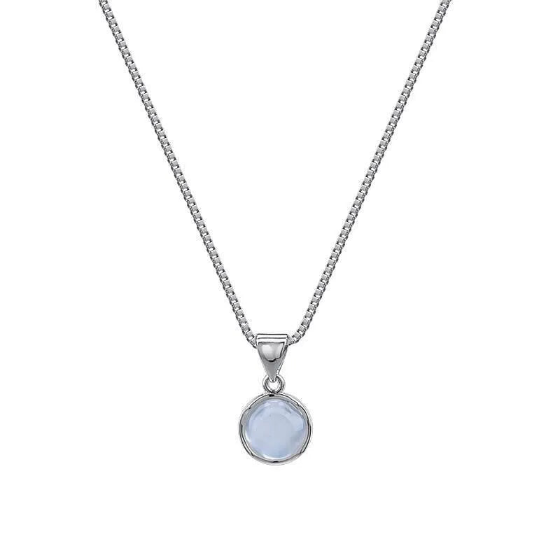 Women's geometric eight-pointed star pendant necklace on an adjustable box chain, moon light colour.