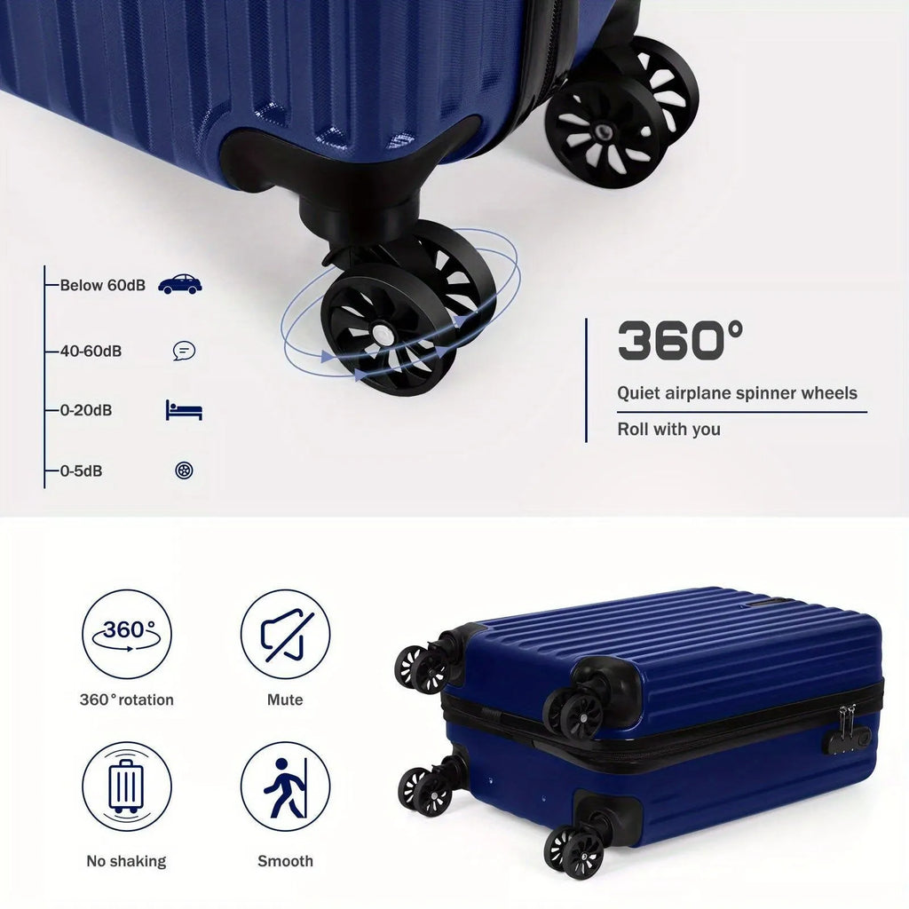 Aluminium alloy travel luggage set showing 14-inch and 20-inch suitcases with included towel